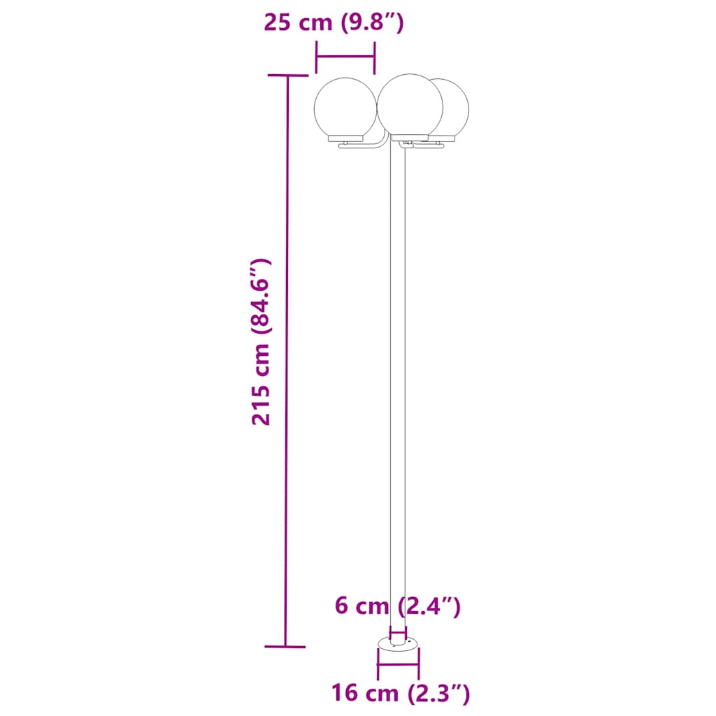 vidaXL Outdoor Floor Lamps 2 pcs Silver 215 cm Stainless Steel
