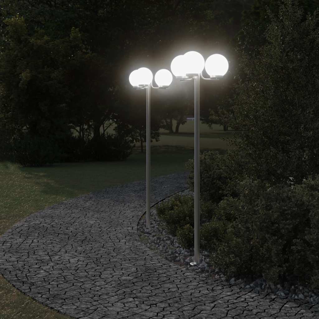 vidaXL Outdoor Floor Lamps 2 pcs Silver 215 cm Stainless Steel
