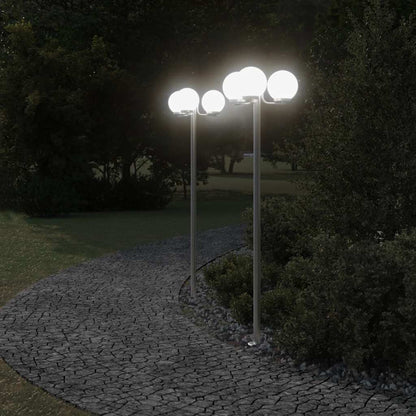 vidaXL Outdoor Floor Lamps 2 pcs Silver 215 cm Stainless Steel