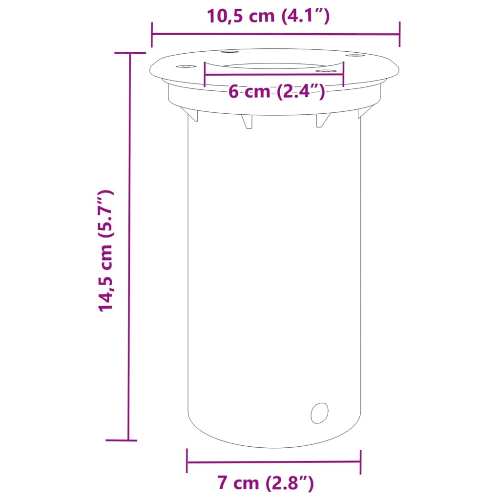 vidaXL Outdoor Ground Light Round Black 10.5x10.5cm Die-cast Aluminium