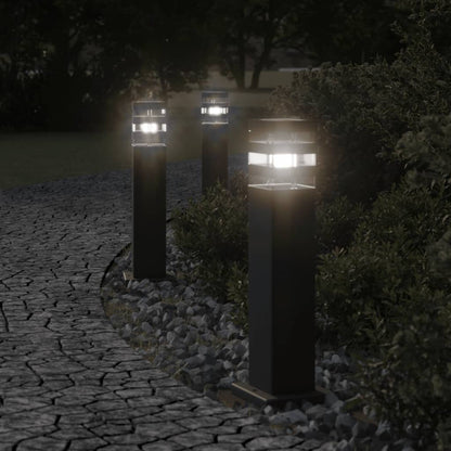vidaXL Outdoor Floor Lamps 3pcs Black 50 cm Aluminium