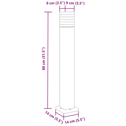 vidaXL Outdoor Floor Lamp Black 80 cm Aluminium