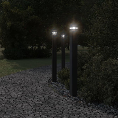 vidaXL Outdoor Floor Lamp Black 110 cm Aluminium