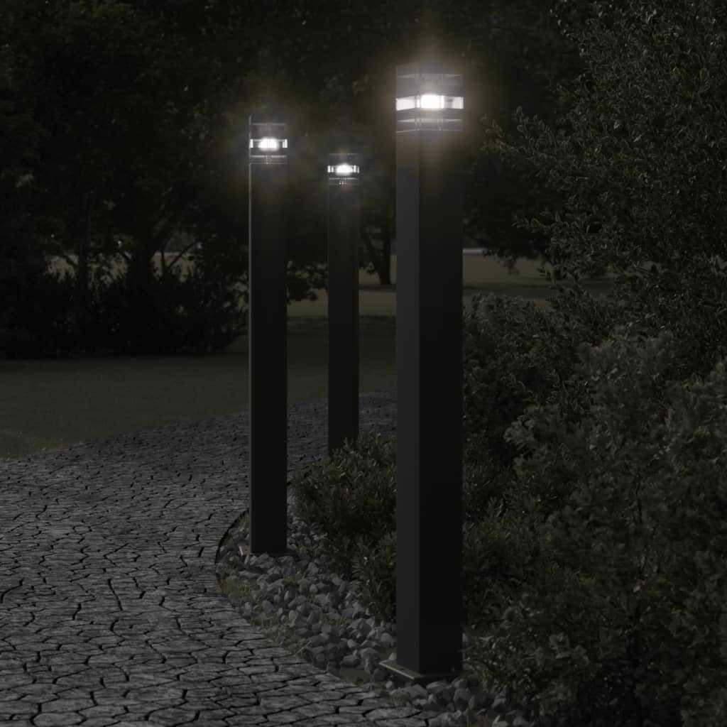 vidaXL Outdoor Floor Lamp Black 110 cm Aluminium