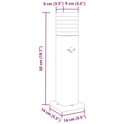 vidaXL Outdoor Floor Lamp with Sensor Black 50 cm Aluminium
