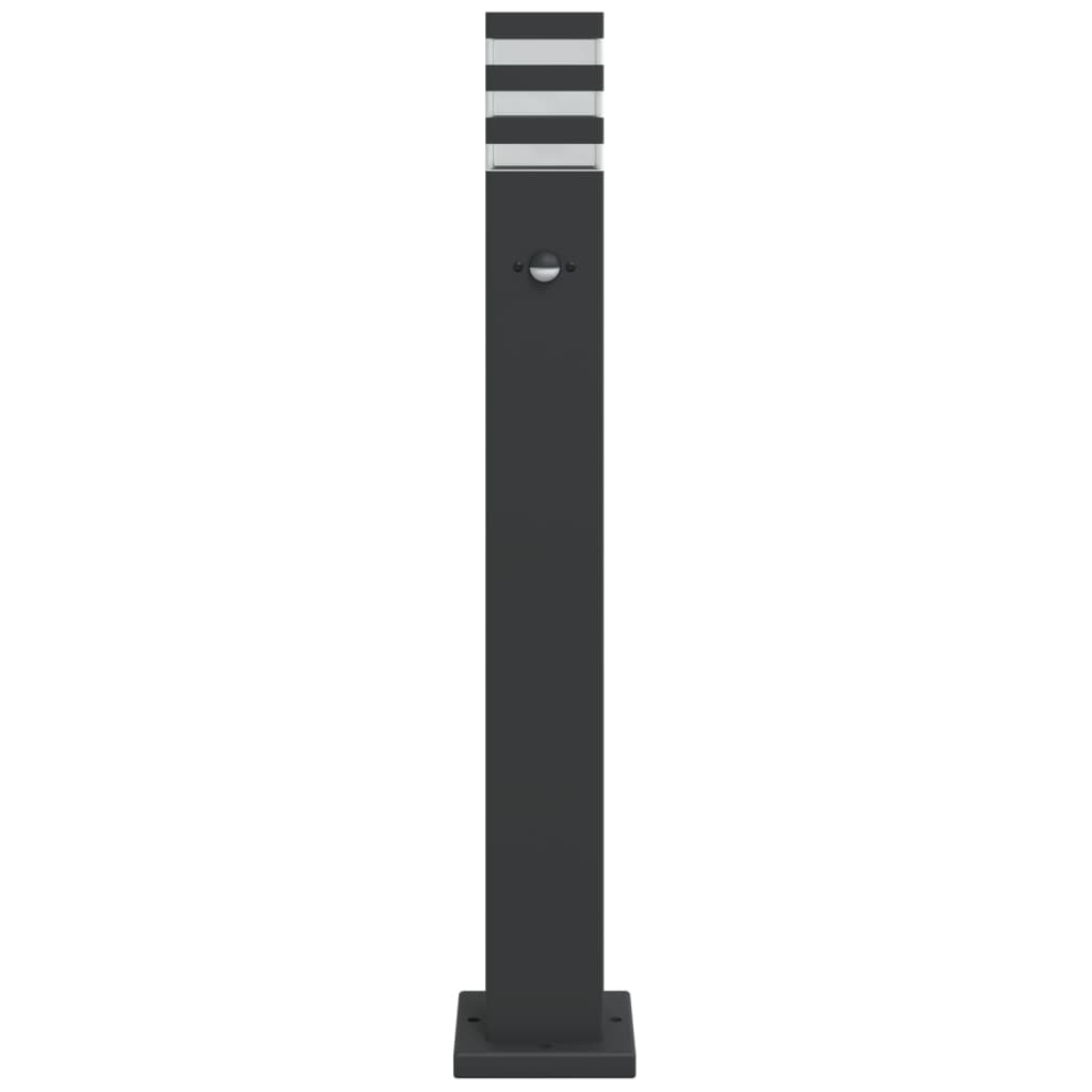 vidaXL Outdoor Floor Lamp with Sensor Black 80 cm Aluminium