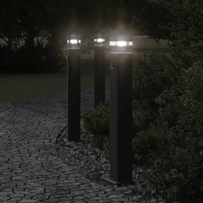 vidaXL Outdoor Floor Lamp with Sensor Black 80 cm Aluminium