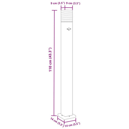vidaXL Outdoor Floor Lamp with Sensor Black 110 cm Aluminium