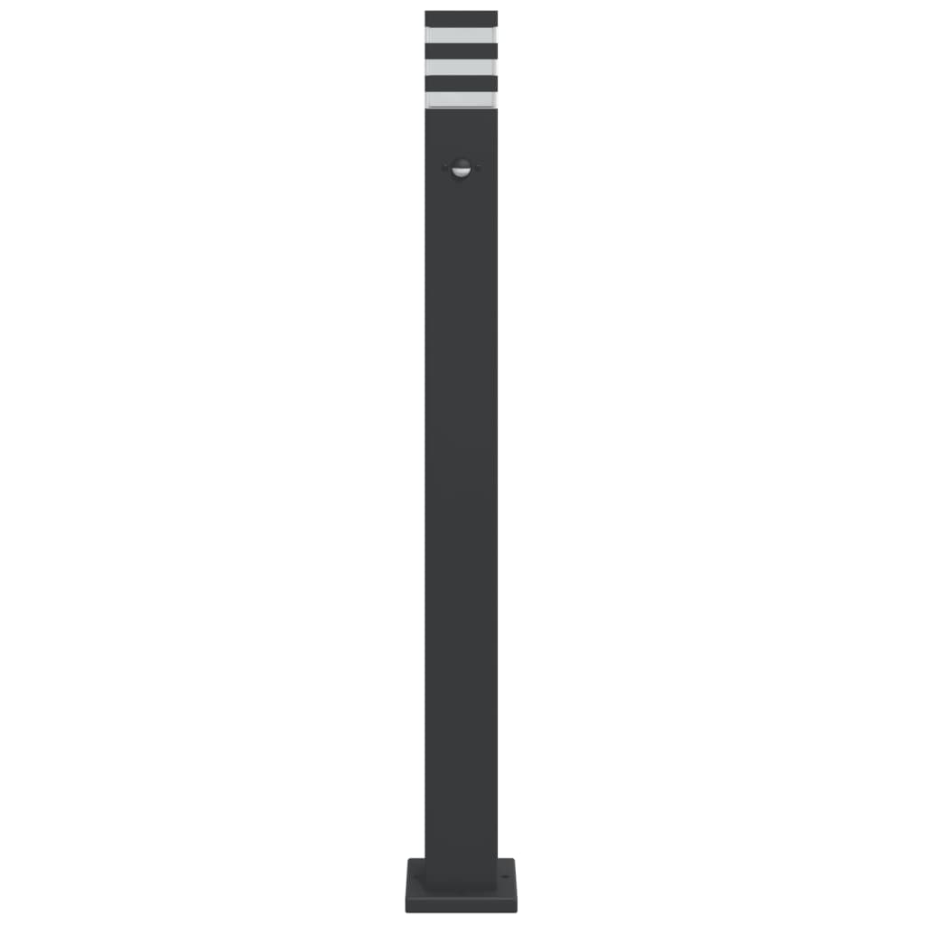 vidaXL Outdoor Floor Lamps with Sensors 3pcs Black 110 cm Aluminium