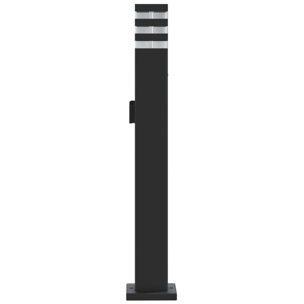 vidaXL Outdoor Floor Lamp with Outlet Black 80 cm Aluminium