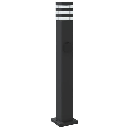 vidaXL Outdoor Floor Lamps with Outlet 3pcs Black 80 cm Aluminium