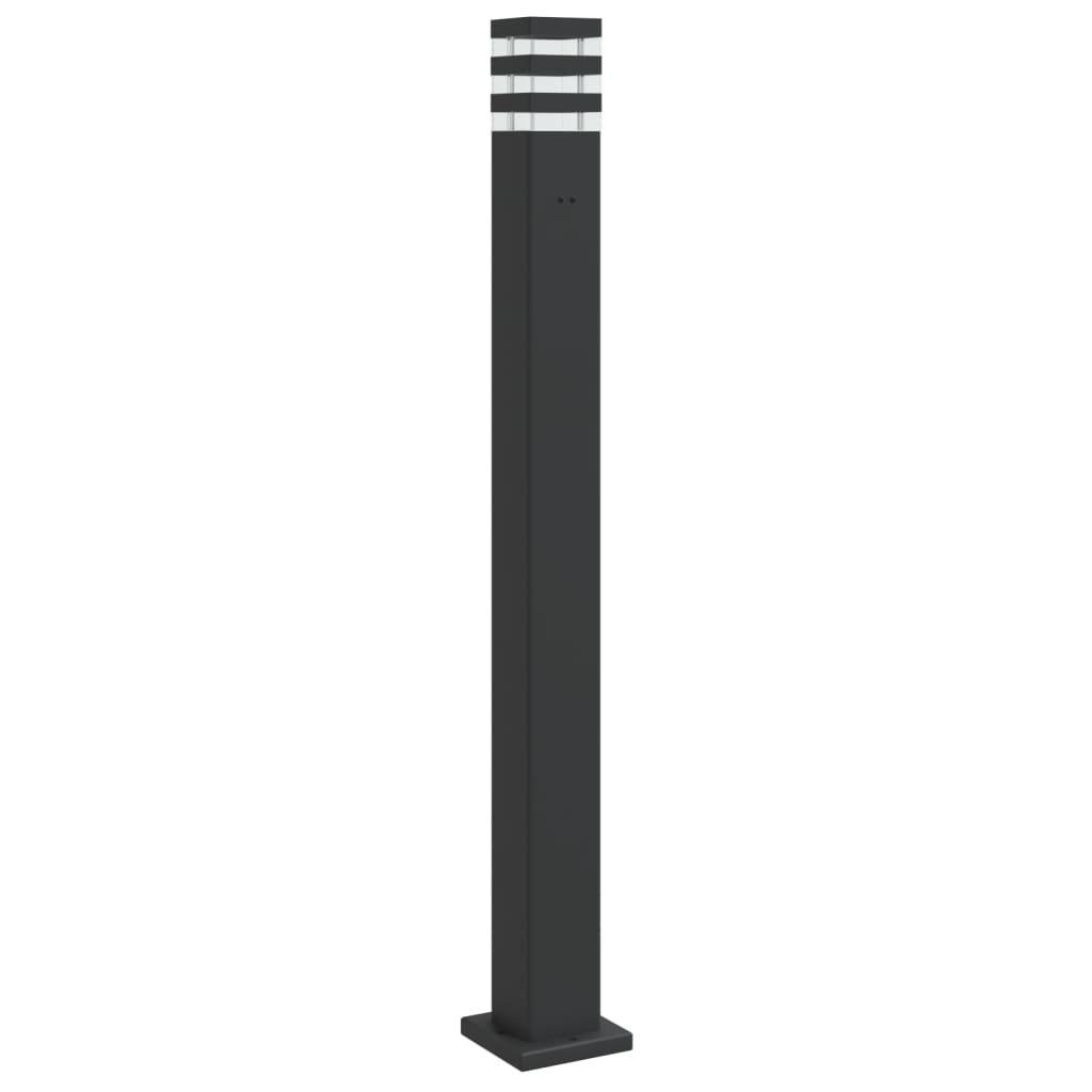 vidaXL Outdoor Floor Lamp with Outlet Black 110 cm Aluminium