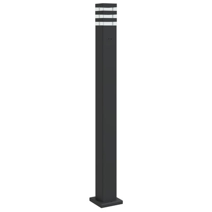 vidaXL Outdoor Floor Lamp with Outlet Black 110 cm Aluminium