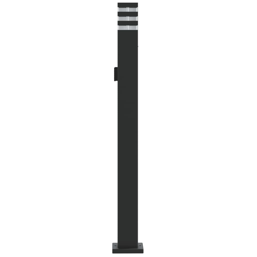 vidaXL Outdoor Floor Lamp with Outlet Black 110 cm Aluminium