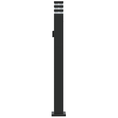 vidaXL Outdoor Floor Lamp with Outlet Black 110 cm Aluminium