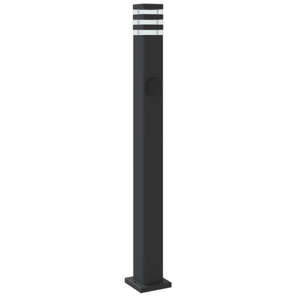 vidaXL Outdoor Floor Lamp with Outlet Black 110 cm Aluminium