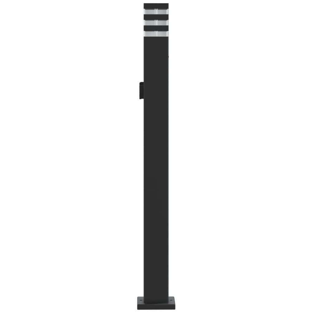 vidaXL Outdoor Floor Lamps with Outlet 3pcs Black 110 cm Aluminium