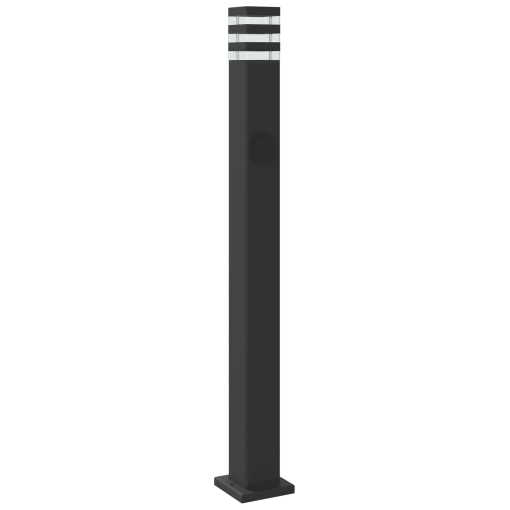 vidaXL Outdoor Floor Lamps with Outlet 3pcs Black 110 cm Aluminium