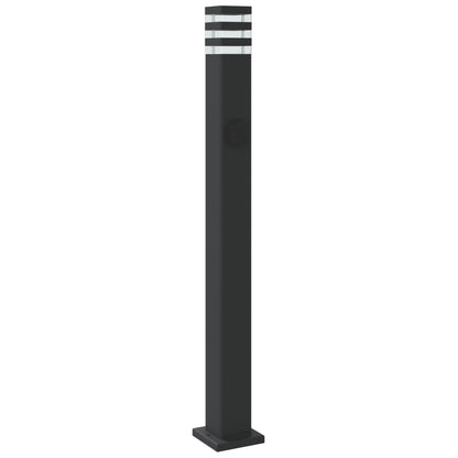 vidaXL Outdoor Floor Lamps with Outlet 3pcs Black 110 cm Aluminium