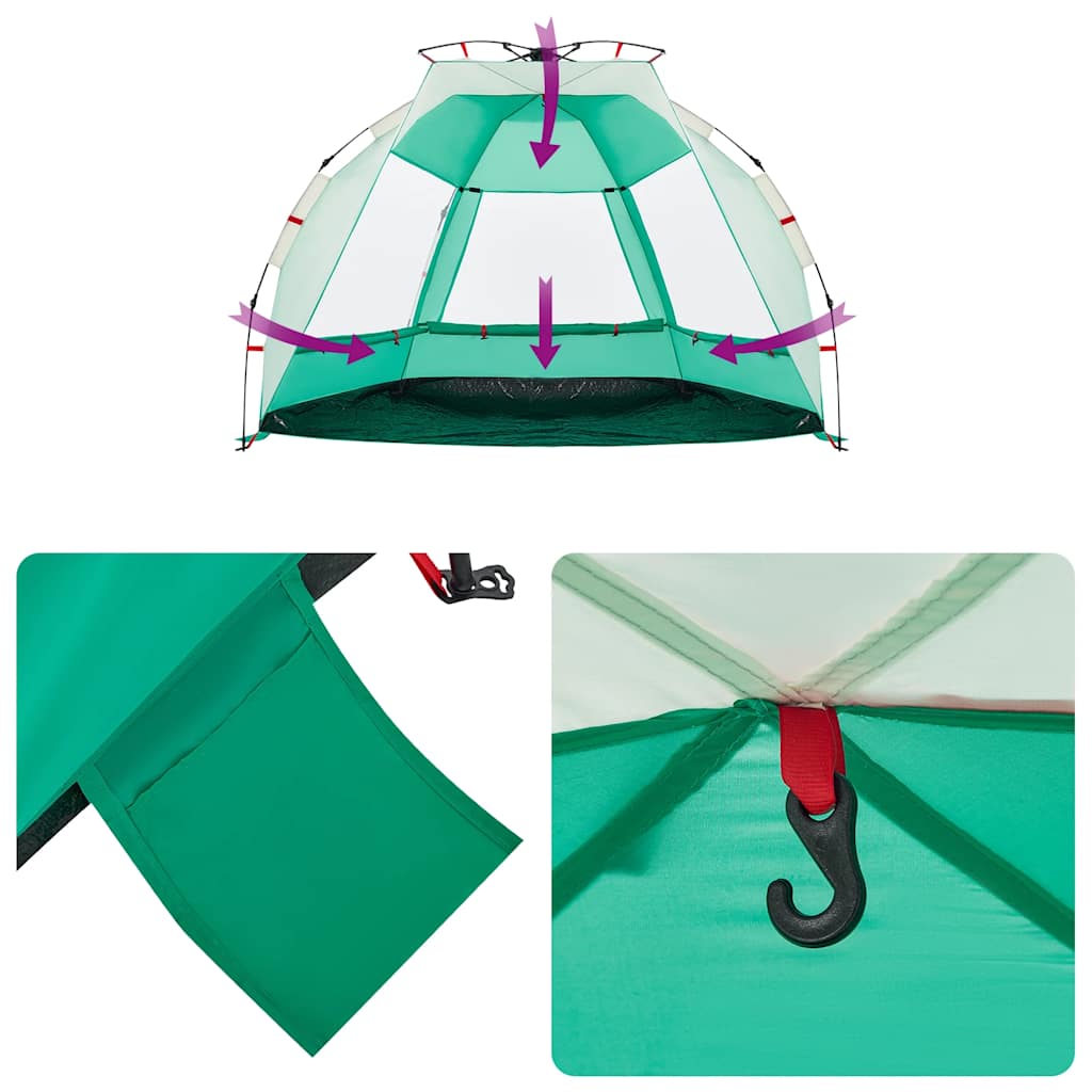 vidaXL Beach Tent 2-Person Sea Green Quick Release Waterproof