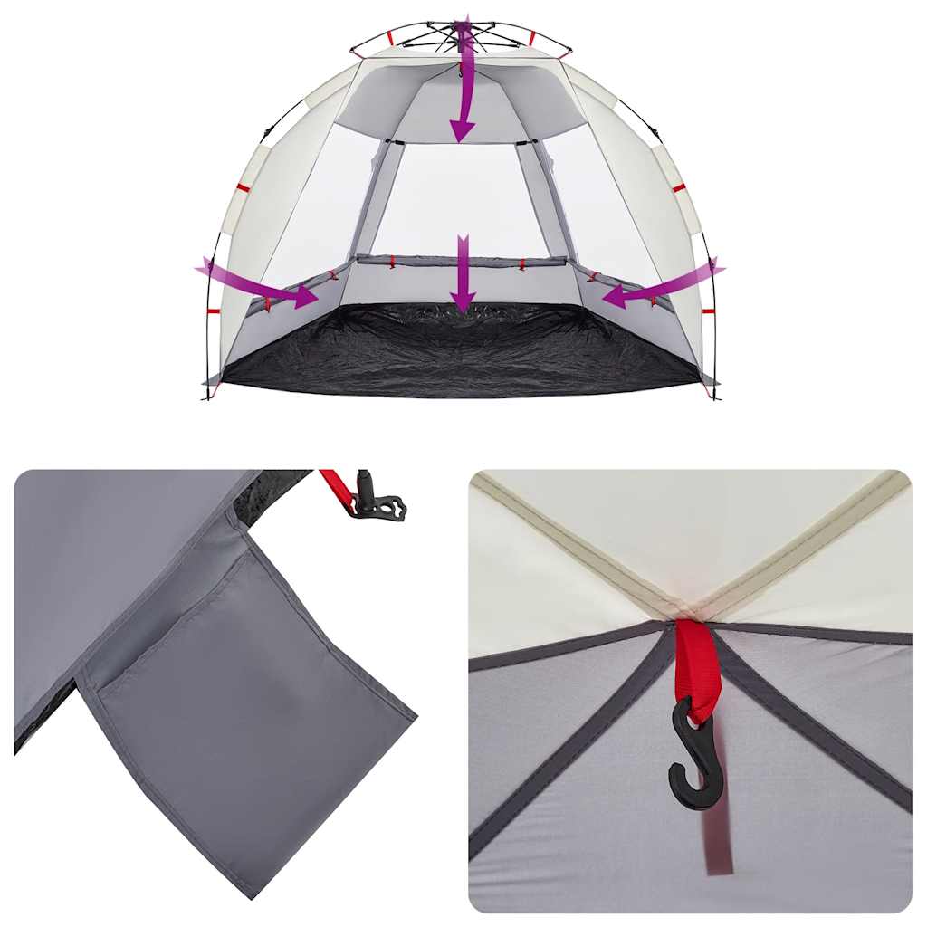 vidaXL Beach Tent 2-Person Grey Quick Release Waterproof