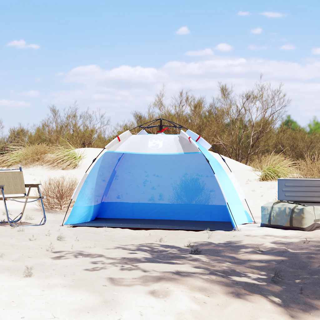 vidaXL Beach Tent 2-Person Azure Blue Quick Release Waterproof - 36484