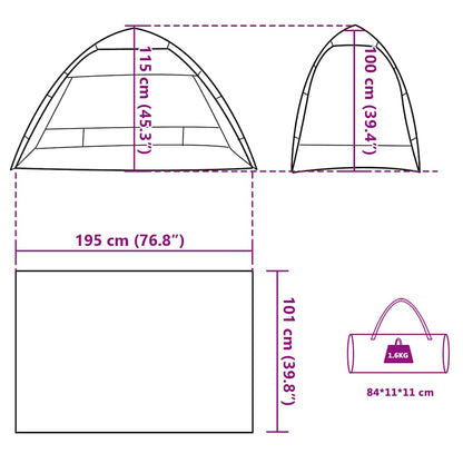 vidaXL Beach Tent 2-Person Azure Blue Quick Release Waterproof - 36484
