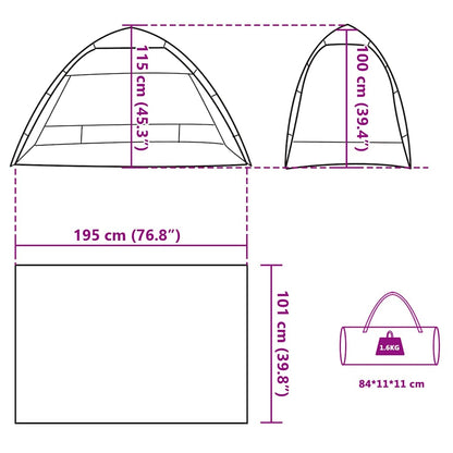 vidaXL Beach Tent 2-Person Grey Quick Release Waterproof - 36496