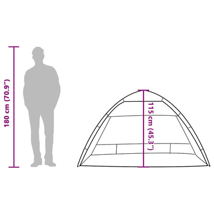 vidaXL Beach Tent 2-Person Grey Quick Release Waterproof - 36496