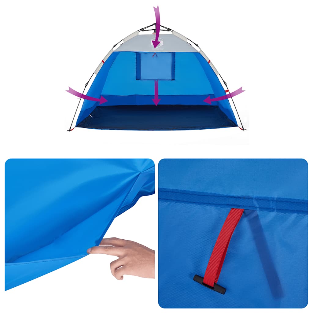 vidaXL Beach Tent 2-Person Azure Blue Quick Release Waterproof - 36501