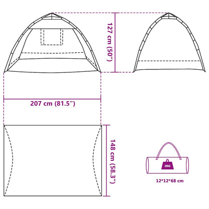 vidaXL Beach Tent 2-Person Azure Blue Quick Release Waterproof - 36501