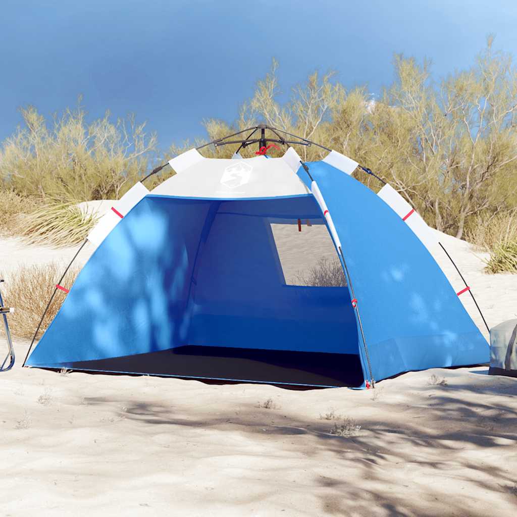 vidaXL Beach Tent 2-Person Azure Blue Quick Release Waterproof - 36501