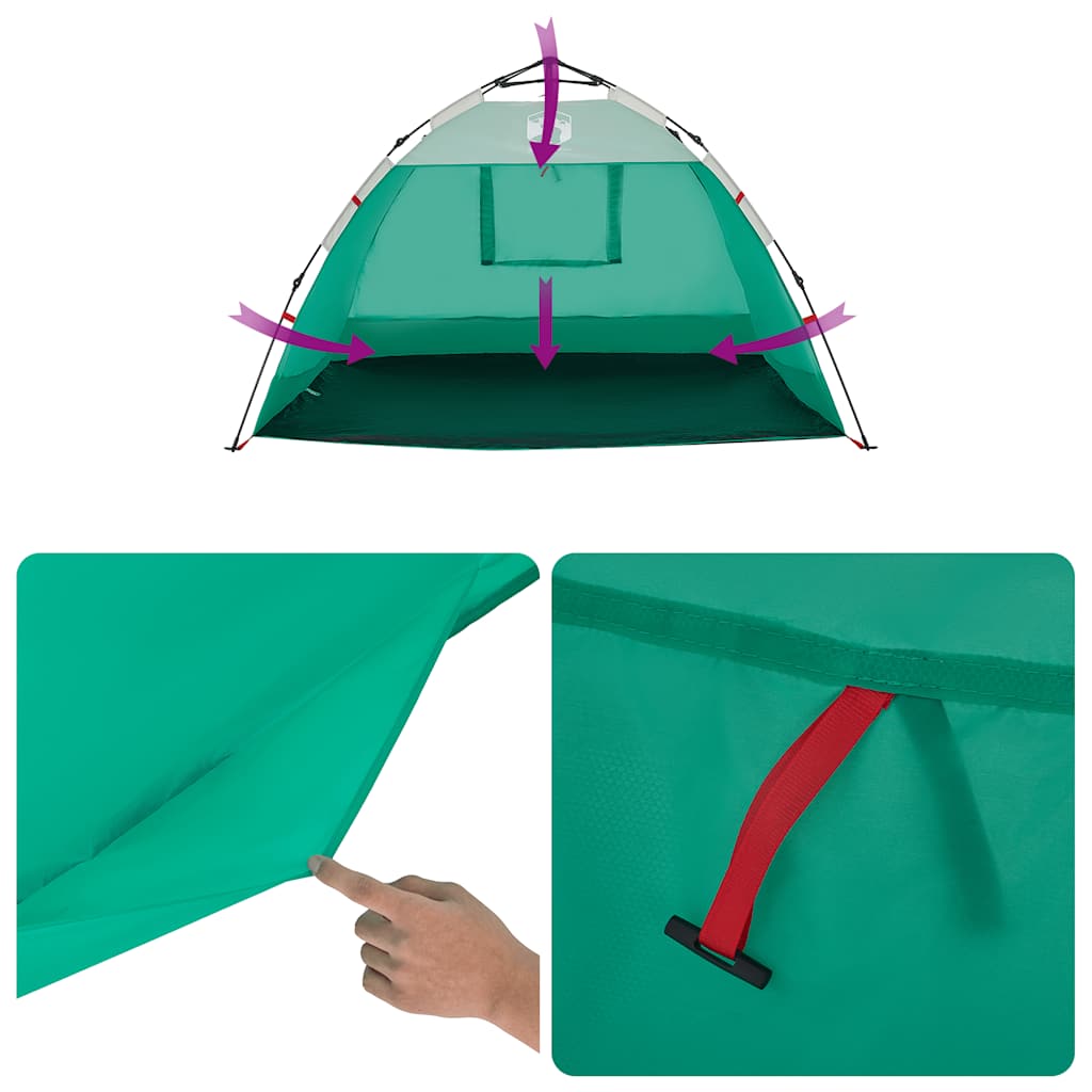 vidaXL Beach Tent 2-Person Sea Green Quick Release Waterproof - 36502