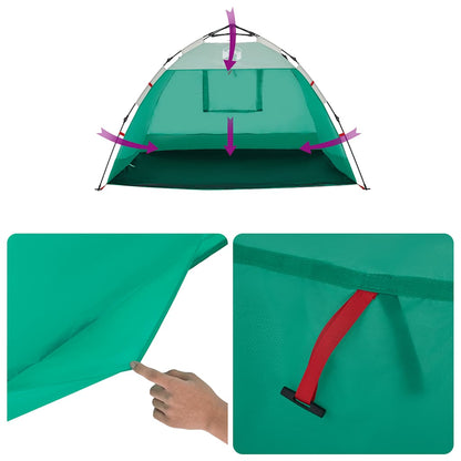 vidaXL Beach Tent 2-Person Sea Green Quick Release Waterproof - 36502