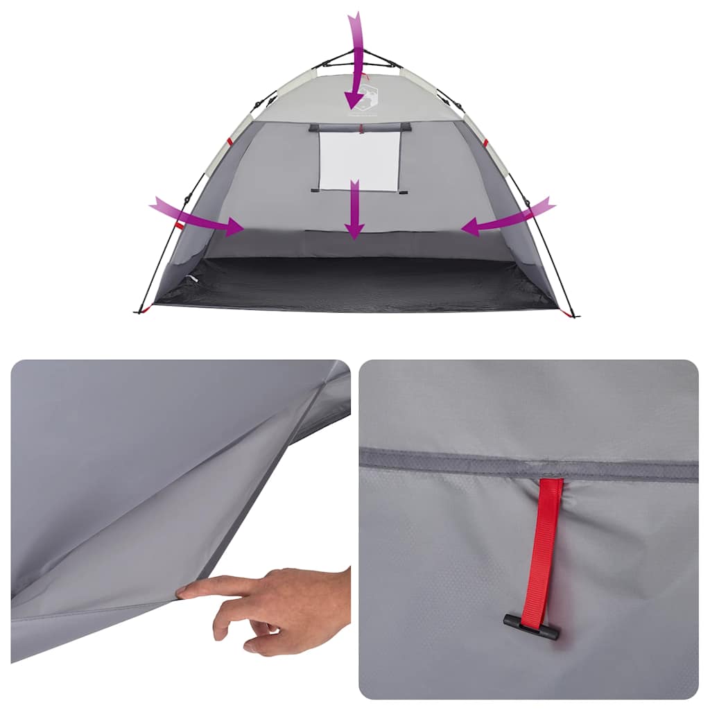 vidaXL Beach Tent 2-Person Grey Quick Release Waterproof - 36507