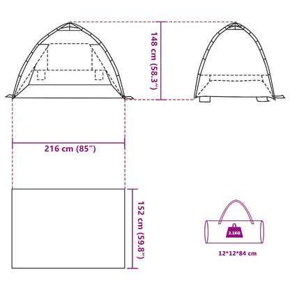 vidaXL Beach Tent 2-Person Azure Blue Quick Release Waterproof - 36510