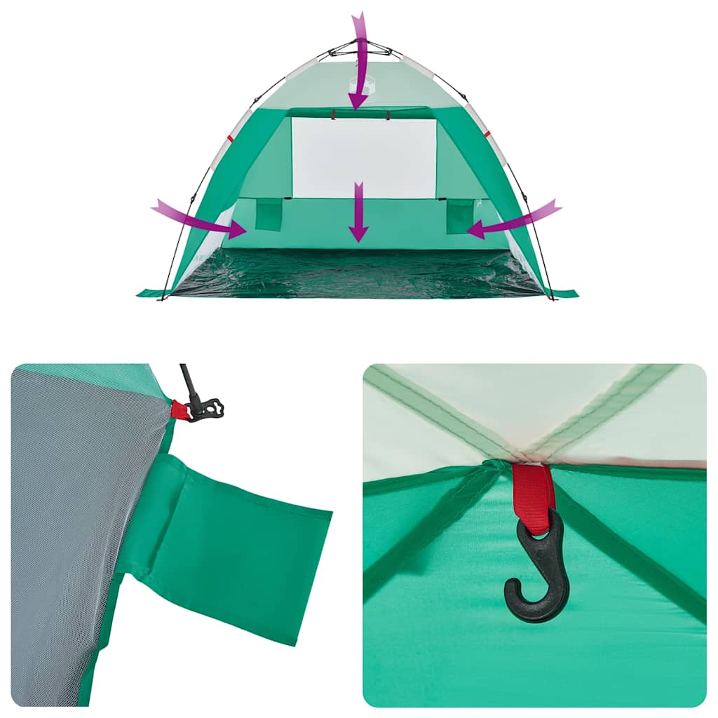 vidaXL Beach Tent 2-Person Sea Green Quick Release Waterproof - 36511