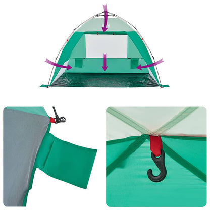 vidaXL Beach Tent 2-Person Sea Green Quick Release Waterproof - 36511