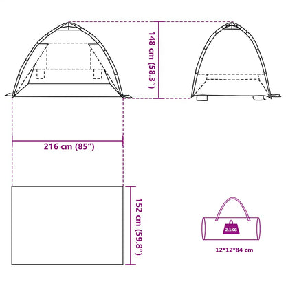 vidaXL Beach Tent 2-Person Sea Green Quick Release Waterproof - 36511