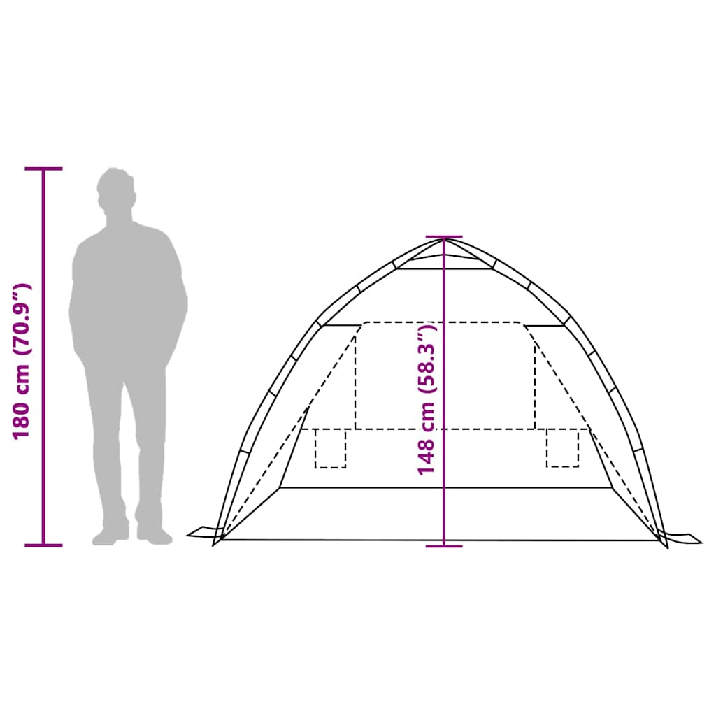 vidaXL Beach Tent 2-Person Sea Green Quick Release Waterproof - 36511