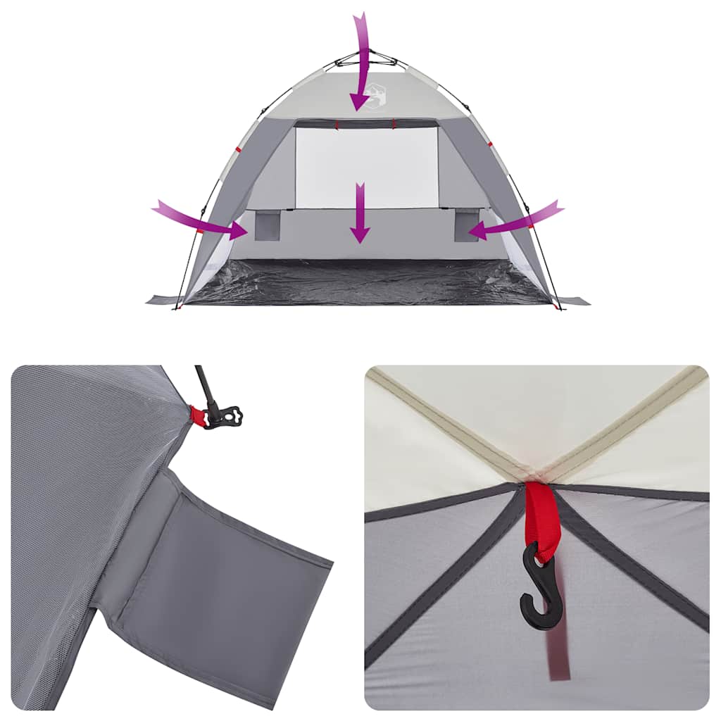 vidaXL Beach Tent 2-Person Grey Quick Release Waterproof - 36513
