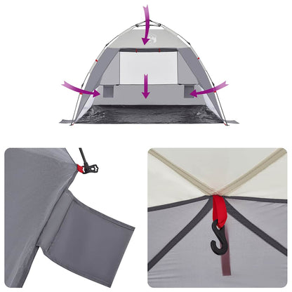 vidaXL Beach Tent 2-Person Grey Quick Release Waterproof - 36513