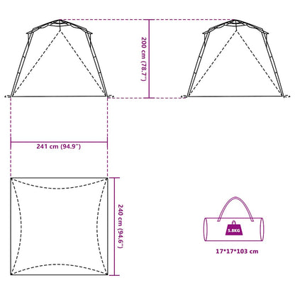vidaXL Beach Tent 4-Person Azure Blue Quick Release Waterproof