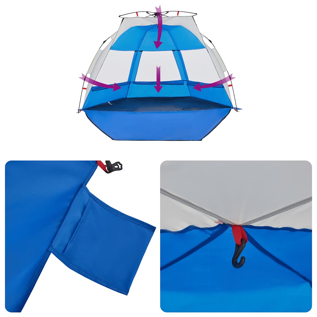 vidaXL Beach Tent 2-Person Azure Blue Quick Release Waterproof - 36549