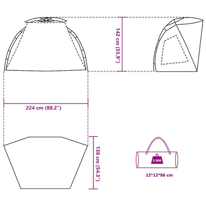 vidaXL Beach Tent 2-Person Azure Blue Quick Release Waterproof - 36549