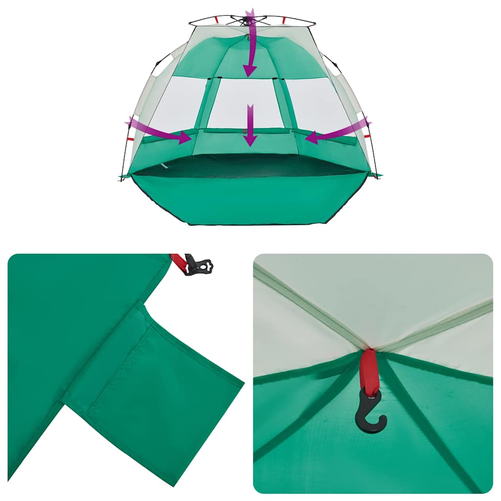 vidaXL Beach Tent 2-Person Sea Green Quick Release Waterproof - 36552