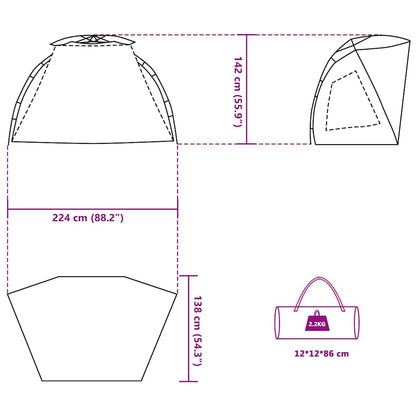 vidaXL Beach Tent 2-Person Sea Green Quick Release Waterproof - 36552