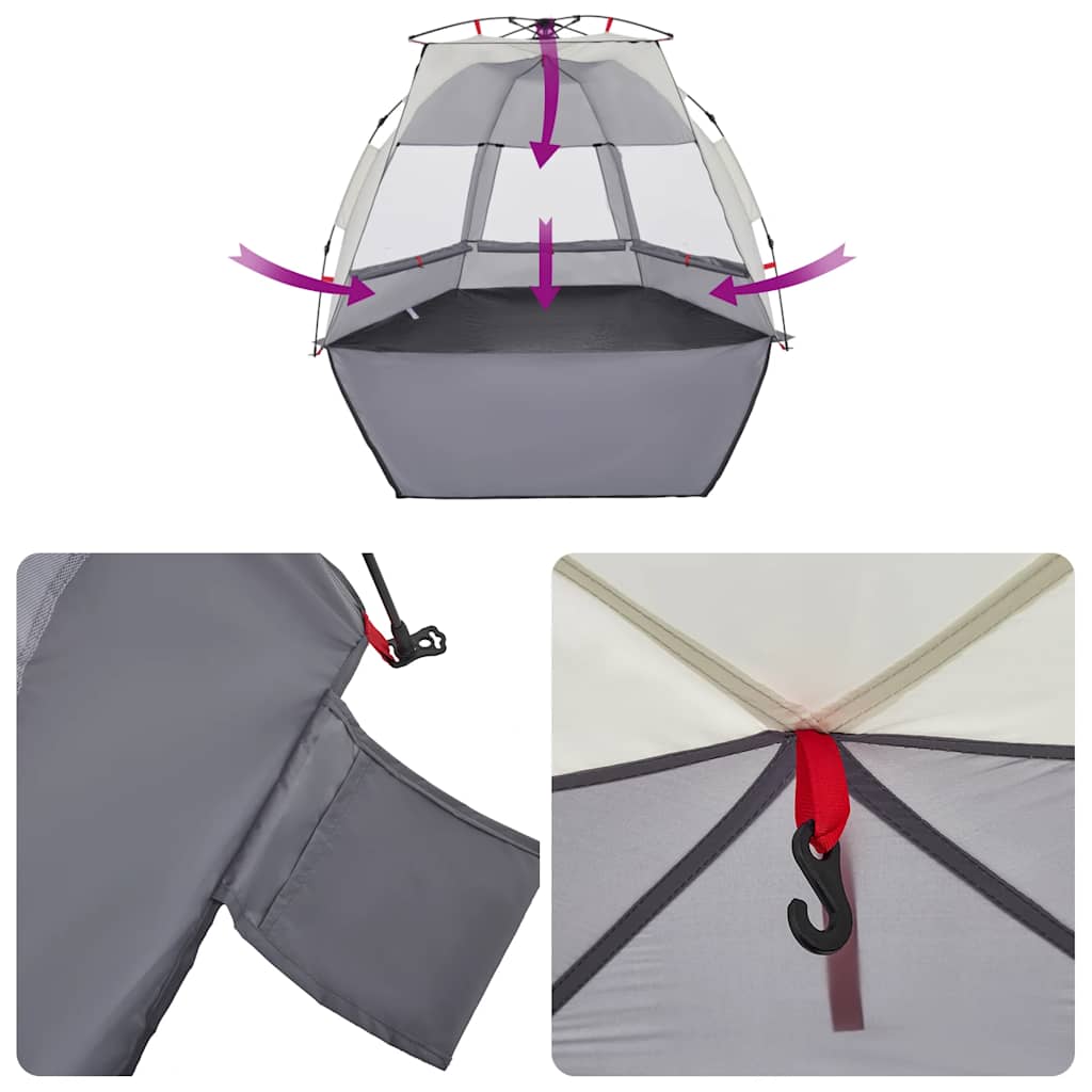 vidaXL Beach Tent 2-Person Grey Quick Release Waterproof - 36555