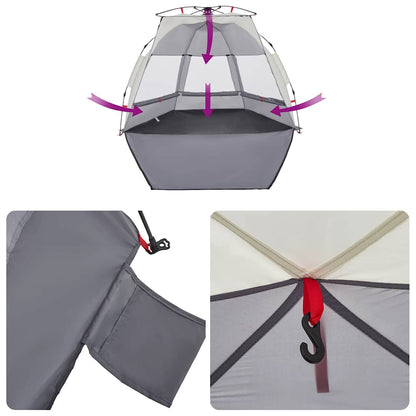 vidaXL Beach Tent 2-Person Grey Quick Release Waterproof - 36555
