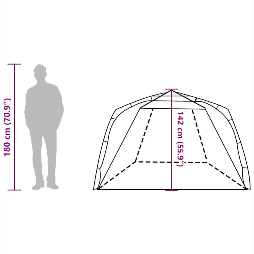 vidaXL Beach Tent 3-Person Grey Quick Release Waterproof